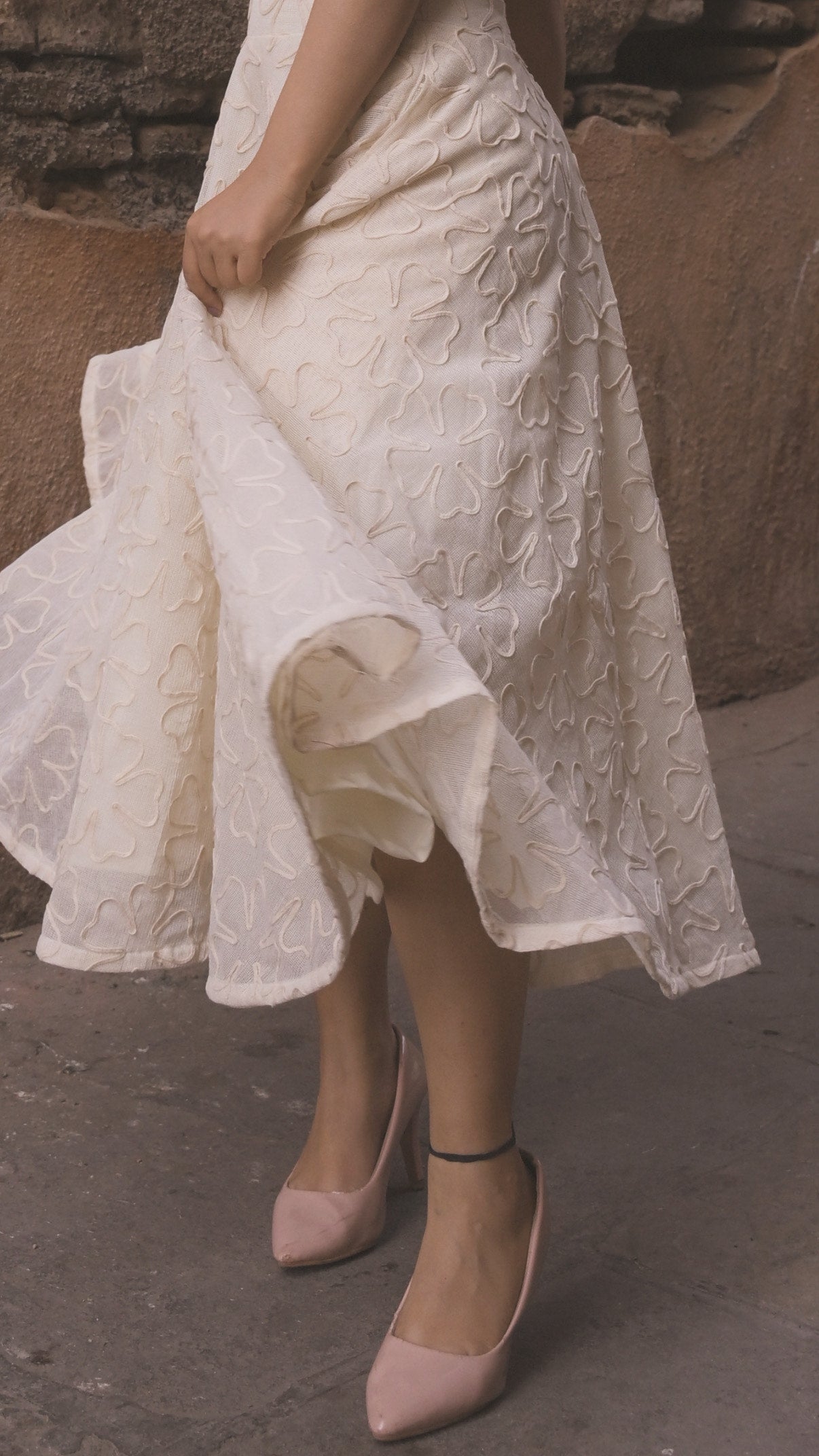 White Petal Long Skirt