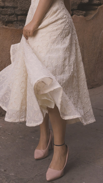White Petal Long Skirt