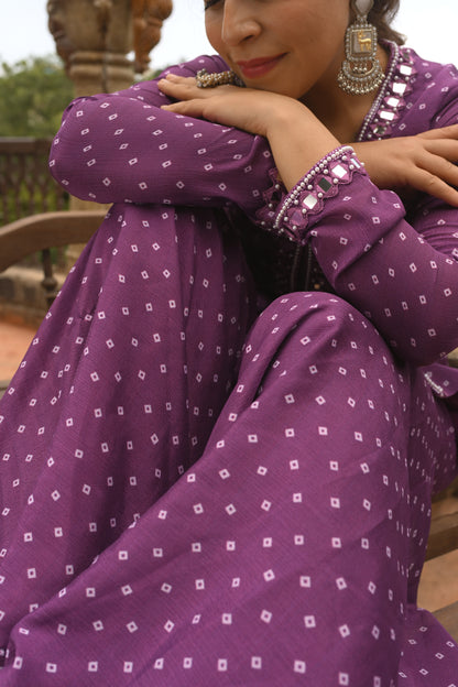 Embroidery Peplum Jacket with Sharara Set