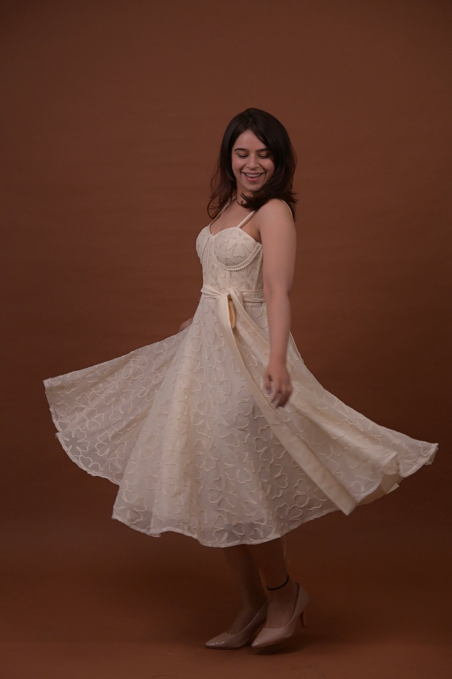 White Petal Corset Dress