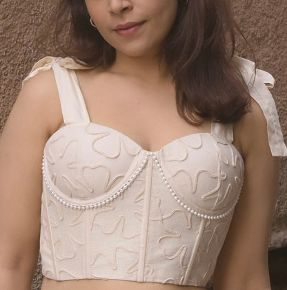 White Petal Corset Top