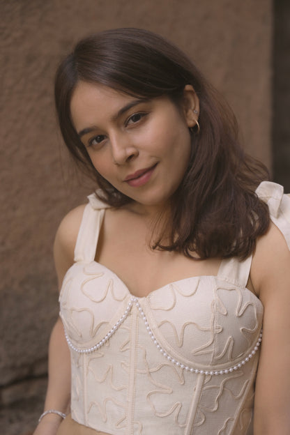White Petal Corset Top