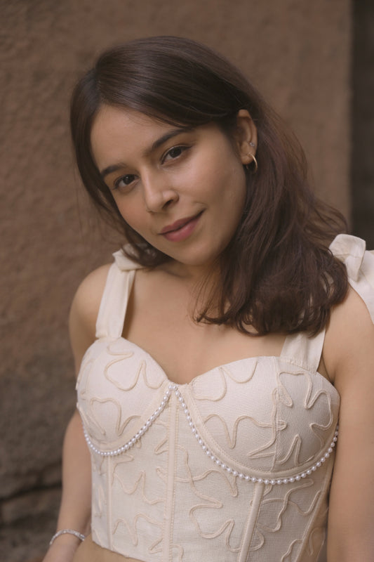 White Petal Corset Top