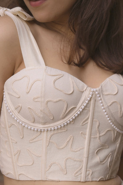 White Petal Corset Top