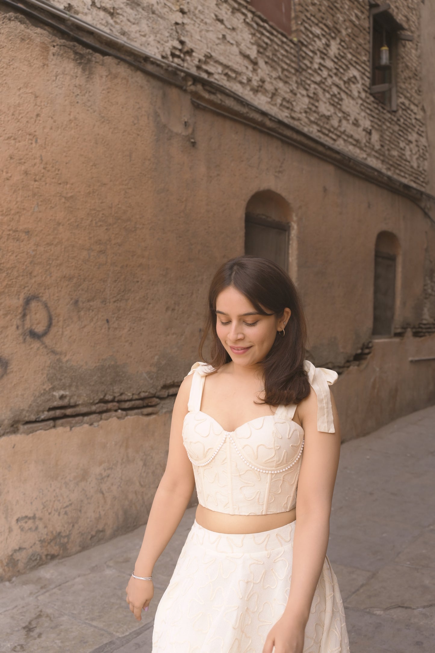 White Petal Corset Top