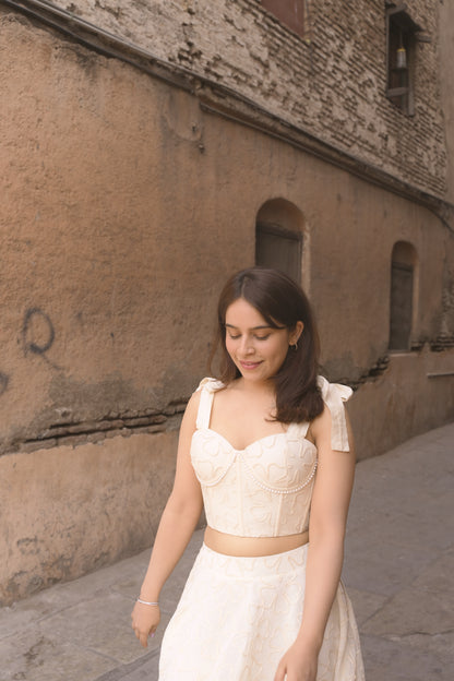 White Petal Corset Top