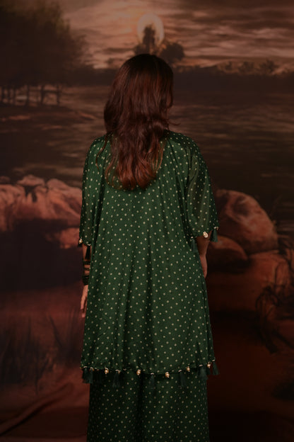 Festive Mirror bandhani Kaftan Kurta Set