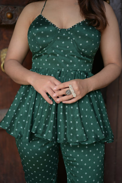 Bandhani Corset with bell bottoms