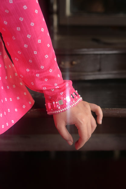 Embroidery Peplum Jacket with Sharara Set