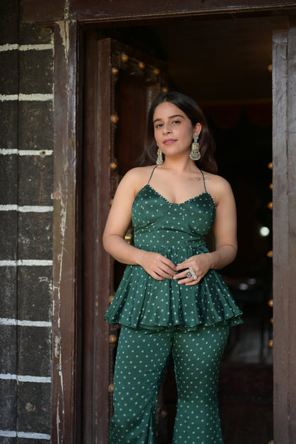 Bandhani Corset with bell bottoms