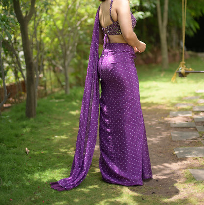 Bandhani Saree With Mirror work Blouse