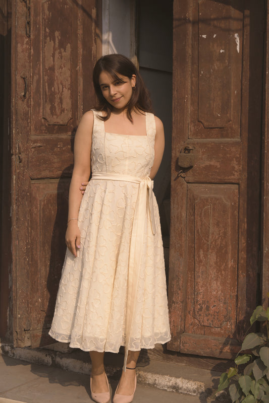 White Petal Panel Dress