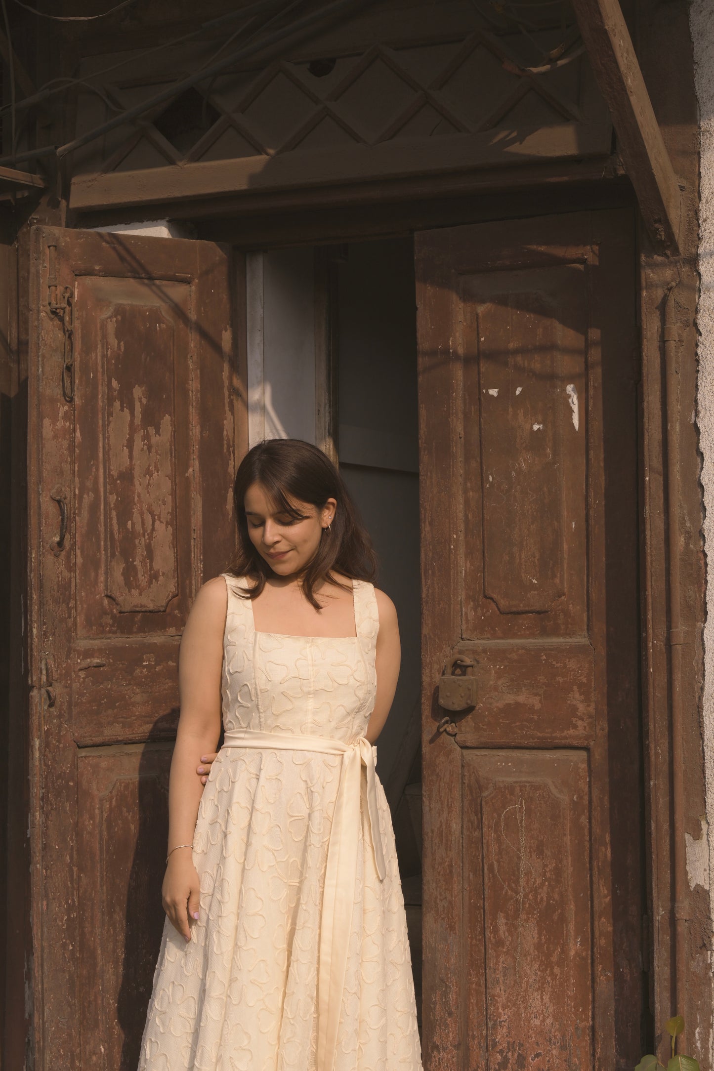 White Petal Panel Dress