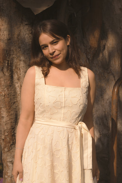 White Petal Panel Dress