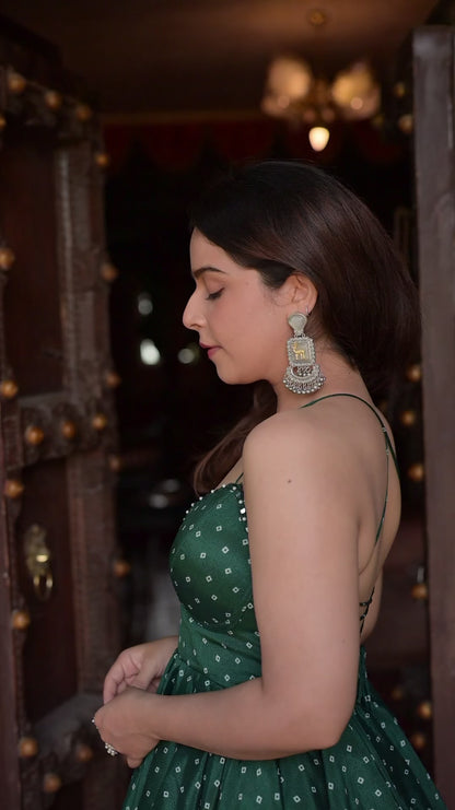 Bandhani Corset with bell bottoms