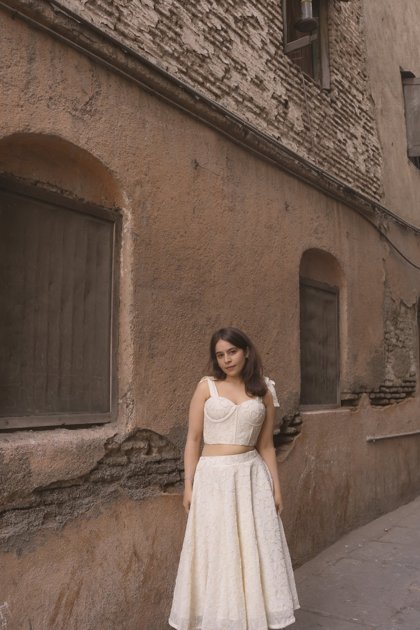 White Petal Long Skirt